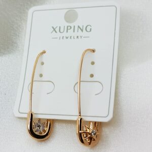 Производитель: Xuping jewelry; Вид изделия: Серьги; Вставки: Циркон; Замок: Французский; Вид металла: Медицинский сплав; Покрытие: Золото 585, 18кар