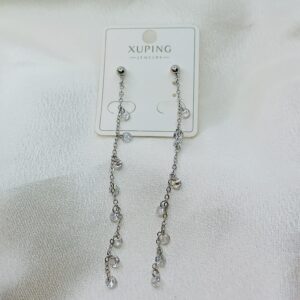 Производитель: Xuping jewelry; Вид изделия: Серьги; Вставки: Циркон; Замок: Пусет; Вид металла: Медицинский сплав; Покрытие: Родирование