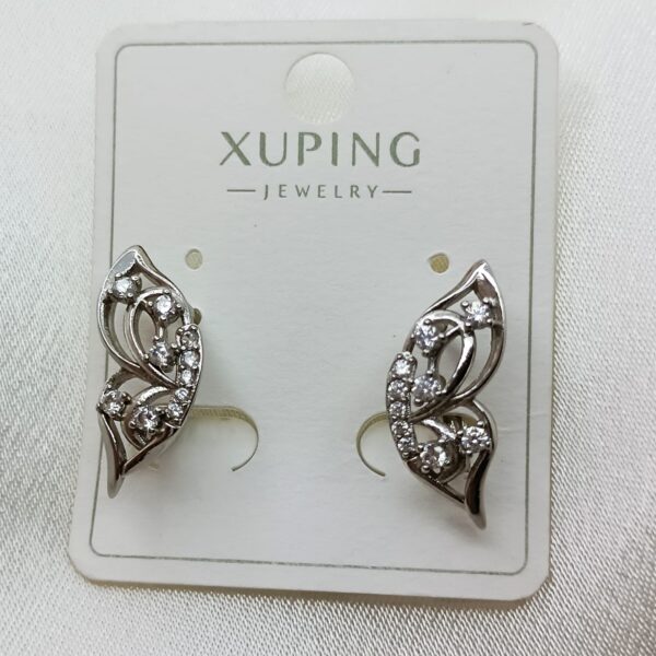 Производитель: Xuping jewelry; Вид изделия: Серьги; Вставки: Циркон; Замок: Английский; Вид металла: Медицинский сплав; Покрытие: Родирование