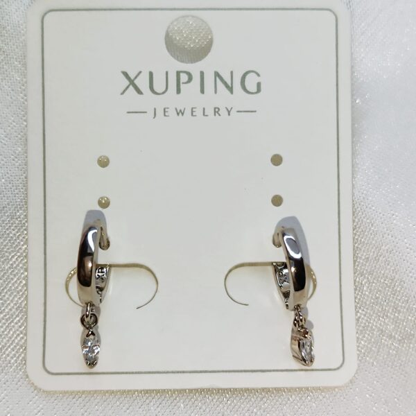 Производитель: Xuping jewelry; Вид изделия: Серьги; Вставки: Циркон; Замок: Конго; Вид металла: Медицинский сплав; Покрытие: Родирование