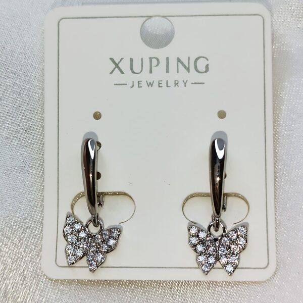 Производитель: Xuping jewelry; Вид изделия: Серьги; Вставки: Циркон; Замок: Английский; Вид металла: Медицинский сплав; Покрытие: Родирование