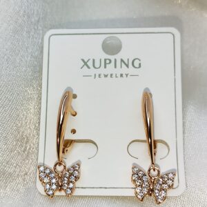 Производитель: Xuping jewelry; Вид изделия: Серьги; Вставки: Циркон; Замок: Английский; Вид металла: Медицинский сплав; Покрытие: Золото 585, 18кар