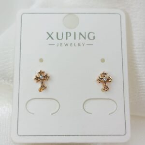 Производитель: Xuping jewelry; Вид изделия: Серьги; Вставки: Циркон; Замок: Пусет; Вид металла: Медицинский сплав; Покрытие: Золото 585, 18кар