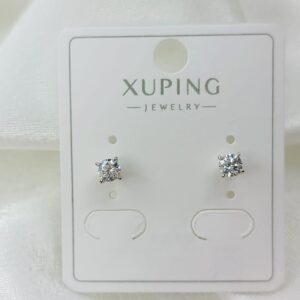 Производитель: Xuping jewelry; Вид изделия: Серьги; Вставки: Циркон; Замок: Пусет; Вид металла: Медицинский сплав; Покрытие: Родирование