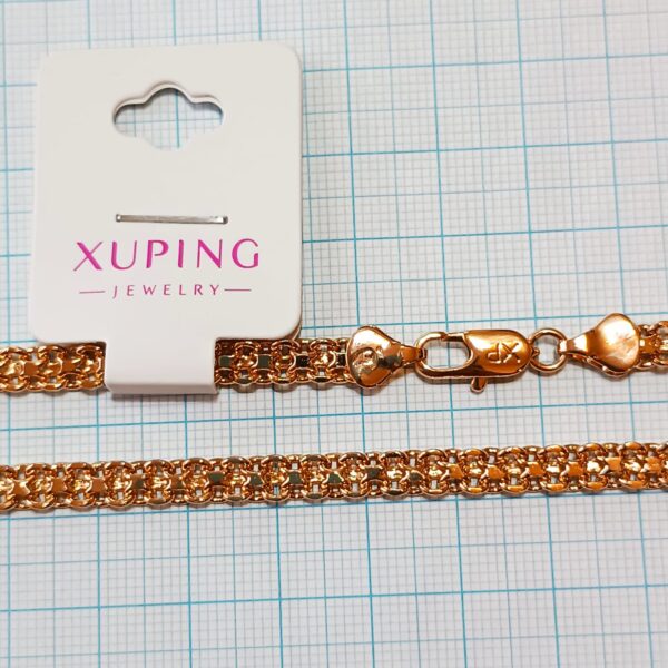 Производитель: Xuping jewelry; Вид изделия: Цепочка; Вставки: Без вставок; Вид металла: Медицинский сплав; Покрытие: Золото 585, 18кар; Размер: 500