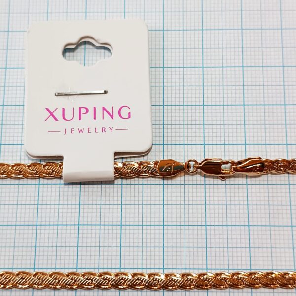 Производитель: Xuping jewelry; Вид изделия: Цепочка; Вставки: Без вставок; Вид металла: Медицинский сплав; Покрытие: Золото 585, 18кар; Размер: 550