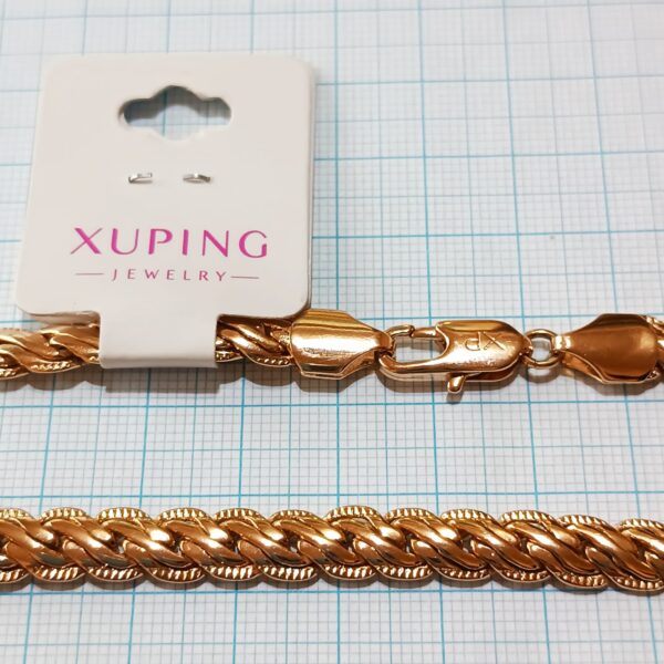 Производитель: Xuping jewelry; Вид изделия: Цепочка; Вставки: Без вставок; Вид металла: Медицинский сплав; Покрытие: Золото 585, 18кар; Размер: 500