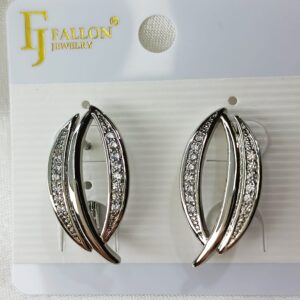 Производитель: FALLON jewelry; Вид изделия: Серьги; Вставки: Циркон; Замок: Английский; Вид металла: Медицинский сплав; Покрытие: Родирование (Родий — это драгоценный металл платиновой группы)