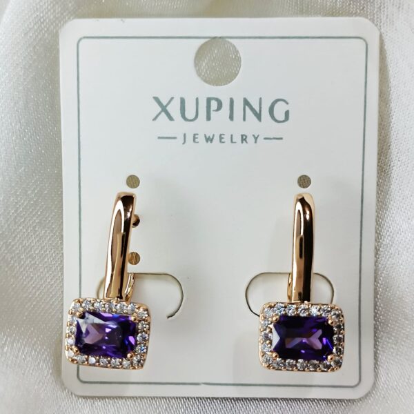 Производитель: Xuping jewelry; Вид изделия: Серьги; Вставки: Циркон; Замок: Английский; Вид металла: Медицинский сплав; Покрытие: Золото 585, 18кар