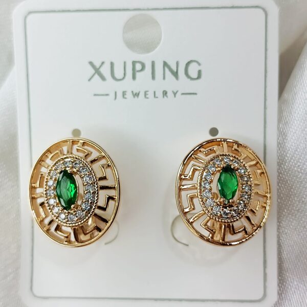 Производитель: Xuping jewelry; Вид изделия: Серьги; Вставки: Циркон; Замок: Английский; Вид металла: Медицинский сплав; Покрытие: Золото 585, 18кар