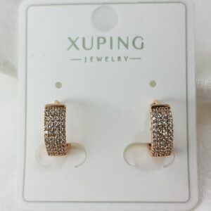 Производитель: Xuping jewelry; Вид изделия: Серьги; Вставки: Циркон; Замок: Конго; Вид металла: Медицинский сплав; Покрытие: Золото 585, 18кар