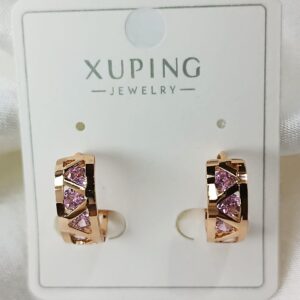 Производитель: Xuping jewelry; Вид изделия: Серьги; Вставки: Циркон; Замок: Конго; Вид металла: Медицинский сплав; Покрытие: Золото 585, 18кар