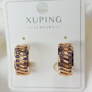 Производитель: Xuping jewelry; Вид изделия: Серьги; Вставки: Циркон; Замок: Конго; Вид металла: Медицинский сплав; Покрытие: Золото 585, 18кар