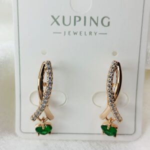 Производитель: Xuping jewelry; Вид изделия: Серьги; Вставки: Циркон; Замок: Английский; Вид металла: Медицинский сплав; Покрытие: Золото 585, 18кар