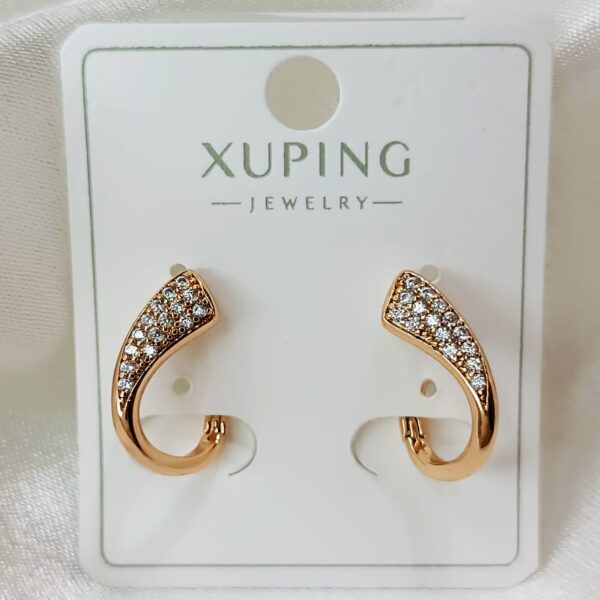 Производитель: Xuping jewelry; Вид изделия: Серьги; Вставки: Циркон; Замок: Английский; Вид металла: Медицинский сплав; Покрытие: Золото 585, 18кар