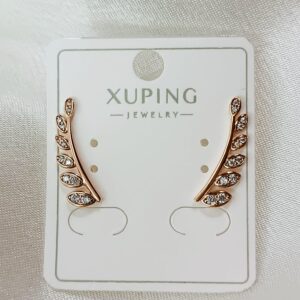 Производитель: Xuping jewelry; Вид изделия: Серьги; Вставки: Циркон; Замок: Кафф; Вид металла: Медицинский сплав; Покрытие: Золото 585, 18кар