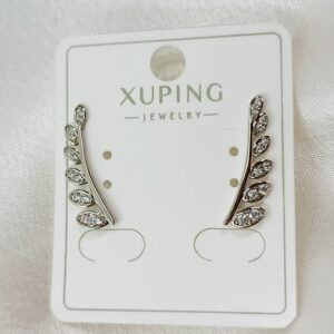 Производитель: Xuping jewelry; Вид изделия: Серьги; Вставки: Циркон; Замок: Кафф; Вид металла: Медицинский сплав; Покрытие: Родирование