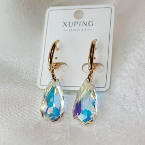 Производитель: Xuping jewelry; Вид изделия: Серьги; Вставки: Кристаллы сваровски (swarovski); Замок: Английский; Вид металла: Медицинский сплав; Покрытие: Золото 585, 18кар