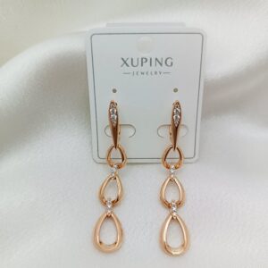 Производитель: Xuping jewelry; Вид изделия: Серьги; Вставки: Циркон; Замок: Английский; Вид металла: Медицинский сплав; Покрытие: Золото 585,18кар