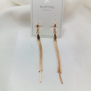 Производитель: Xuping jewelry; Вид изделия: Серьги; Вставки: Без вставки; Замок: Кольцо-Конго; Вид металла: Медицинский сплав; Покрытие: Золото 585,18кар