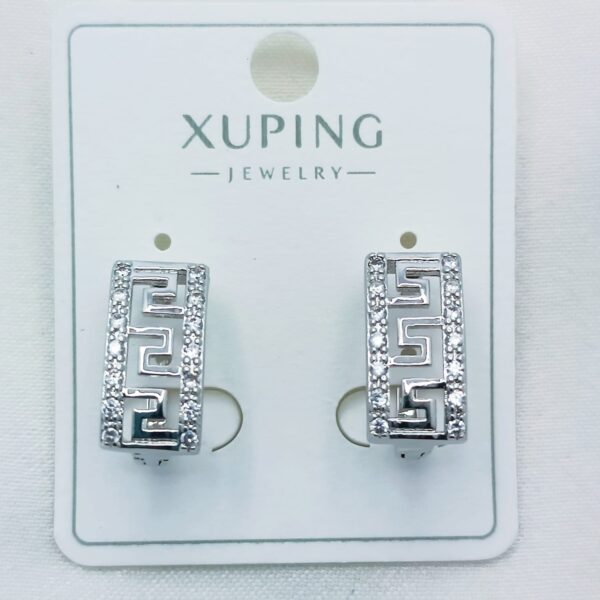 Производитель: Xuping jewelry; Вид изделия: Серьги; Вставки: Без вставки; Замок: Английский; Вид металла: Медицинский сплав; Покрытие: Родирование