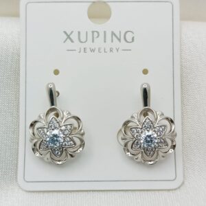 Производитель: Xuping jewelry; Вид изделия: Серьги; Вставки: Циркон; Замок: Английский; Вид металла: Медицинский сплав; Покрытие: Родирование