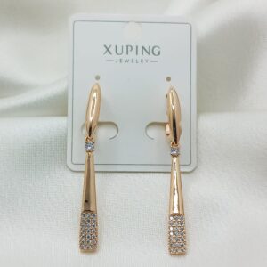 Производитель: Xuping jewelry; Вид изделия: Серьги; Вставки: Циркон; Замок: Английский; Вид металла: Медицинский сплав; Покрытие: Золото 585,18кар