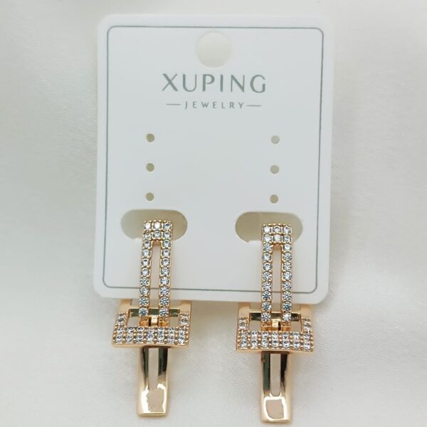 Производитель: Xuping jewelry; Вид изделия: Серьги; Вставки: Циркон; Замок: Английский; Вид металла: Медицинский сплав; Покрытие: Золото 585,18кар