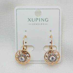 Производитель: Xuping jewelry; Вид изделия: Серьги; Вставки: Циркон; Замок: (Скоба); Вид металла: Медицинский сплав; Покрытие: Золото 585,18кар