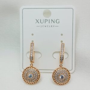 Производитель: Xuping jewelry; Вид изделия: Серьги; Вставки: Циркон; Замок: Английский; Вид металла: Медицинский сплав; Покрытие: Золото 585,18кар