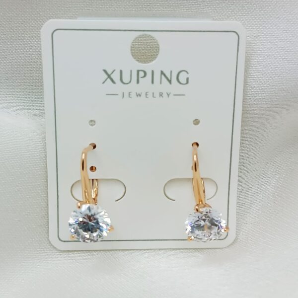 Производитель: Xuping jewelry; Вид изделия: Серьги; Вставки: Циркон; Замок: Английский; Вид металла: Медицинский сплав; Покрытие: Золото 585,18кар