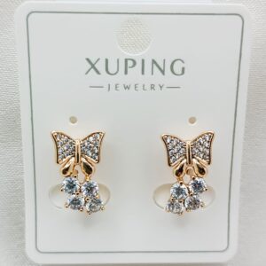 Производитель: Xuping jewelry; Вид изделия: Серьги; Вставки: Циркон; Замок: Английский; Вид металла: Медицинский сплав; Покрытие: Золото 585,18кар