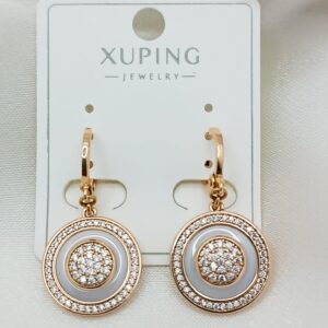 Производитель: Xuping jewelry; Вид изделия: Серьги; Вставки: Циркон, Керамика; Замок: Кольцо-Конго; Вид металла: Медицинский сплав; Покрытие: Золото 585,18кар