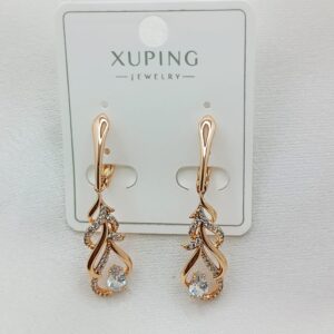 Производитель: Xuping jewelry; Вид изделия: Серьги; Вставки: Циркон; Замок: Английский; Вид металла: Медицинский сплав; Покрытие: Золото 585,18кар