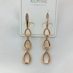 Производитель: Xuping jewelry; Вид изделия: Серьги; Вставки: Циркон; Замок: Английский; Вид металла: Медицинский сплав; Покрытие: Золото 585,18кар