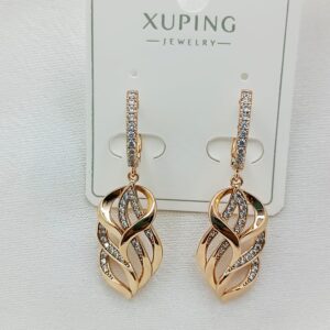 Производитель: Xuping jewelry; Вид изделия: Серьги; Вставки: Циркон; Замок: Английский; Вид металла: Медицинский сплав; Покрытие: Золото 585,18кар