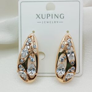 Производитель: Xuping jewelry; Вид изделия: Серьги; Вставки: Циркон; Замок: Английский; Вид металла: Медицинский сплав; Покрытие: Золото 585,18кар