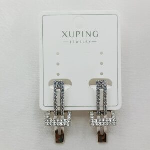 Производитель: Xuping jewelry; Вид изделия: Серьги; Вставки: Циркон; Замок: Английский; Вид металла: Медицинский сплав; Покрытие: Родирование