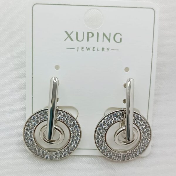 Производитель: Xuping jewelry; Вид изделия: Серьги; Вставки: Циркон; Замок: Английский; Вид металла: Медицинский сплав; Покрытие: Родирование