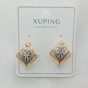 Производитель: Xuping jewelry; Вид изделия: Серьги; Вставки: Циркон; Замок: Английский; Вид металла: Медицинский сплав; Покрытие: Золото 585,18кар