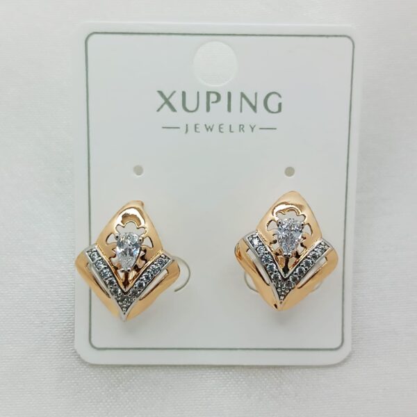 Производитель: Xuping jewelry; Вид изделия: Серьги; Вставки: Циркон; Замок: Английский; Вид металла: Медицинский сплав; Покрытие: Золото 585,18кар