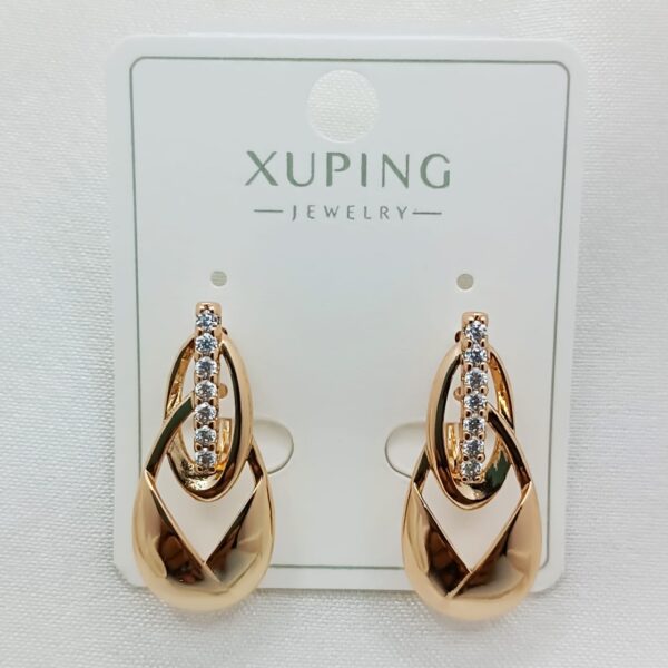 Производитель: Xuping jewelry; Вид изделия: Серьги; Вставки: Циркон; Замок: Английский; Вид металла: Медицинский сплав; Покрытие: Золото 585,18кар