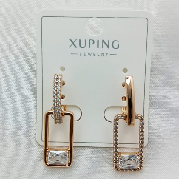 Производитель: Xuping jewelry; Вид изделия: Серьги; Вставки: Циркон; Замок: Английский; Вид металла: Медицинский сплав; Покрытие: Золото 585,18кар