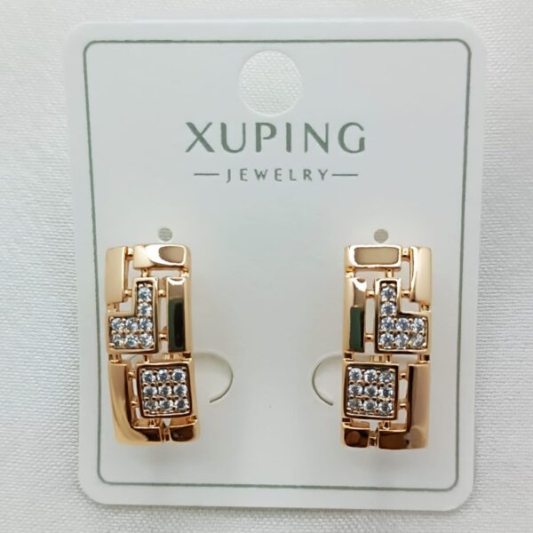 Производитель: Xuping jewelry; Вид изделия: Серьги; Вставки: Циркон; Замок: Английский; Вид металла: Медицинский сплав; Покрытие: Золото 585,18кар