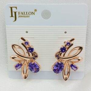 Производитель: FALLON jewelry; Вид изделия: Серьги; Вставки: Циркон; Замок: Английский; Вид металла: Медицинский сплав; Покрытие: Золото 585,18кар