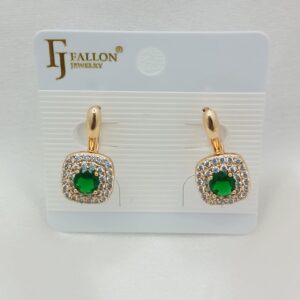 Производитель: FALLON jewelry; Вид изделия: Серьги; Вставки: Циркон; Замок: Английский; Вид металла: Медицинский сплав; Покрытие: Золото 585,18кар