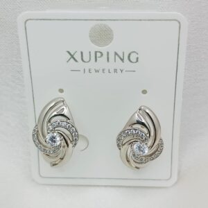 Производитель: Xuping jewelry; Вид изделия: Серьги; Вставки: Циркон; Замок: Английский; Вид металла: Медицинский сплав; Покрытие: Родирование