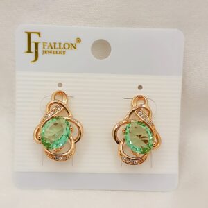 Производитель: FALLON jewelry; Вид изделия: Серьги; Вставки: Циркон; Замок: Английский; Вид металла: Медицинский сплав; Покрытие: Золото 585,18-24карат