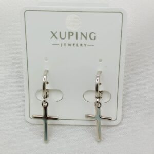 Производитель: Xuping jewelry; Вид изделия: Серьги; Вставки: Без вставки; Замок: Кольцо-Конго; Вид металла: Медицинский сплав; Покрытие: Родирование