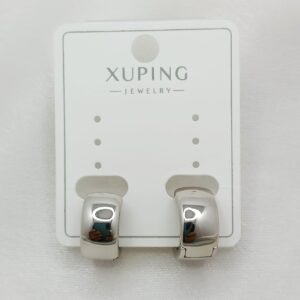 Производитель: Xuping jewelry; Вид изделия: Серьги; Вставки: Без вставки; Замок: Кольцо-Конго; Вид металла: Медицинский сплав; Покрытие: Родирование